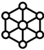 Ícone de rede neural Ícone de rede neural com nós interconectados representando conexões de dados ou inteligência artificial