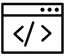Ícone de programação Desenho de um ícone que se refere a programação: "".