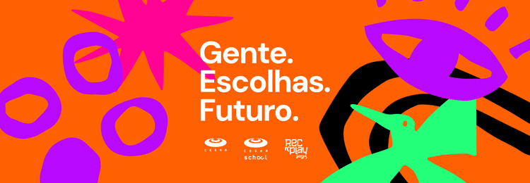 REC’n’Play 2025 Banner com identidade visual do CESAR e CESAR School para o REC'n'Play 2025